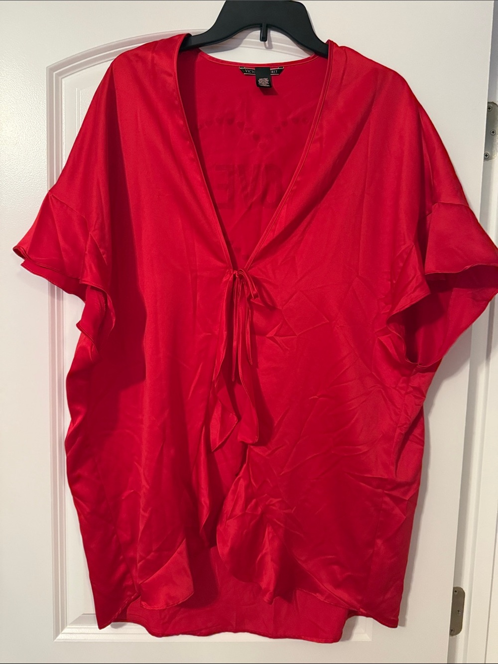 Victoria's Secret Red Satin Tie-Front Tunic